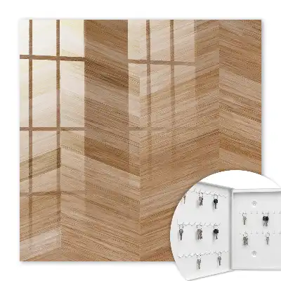 Houten visgraatmotief in bruine en beige tinten