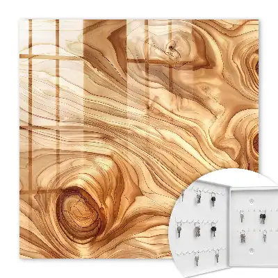 Houten wanddecoratie met golvend patroon in warme tinten