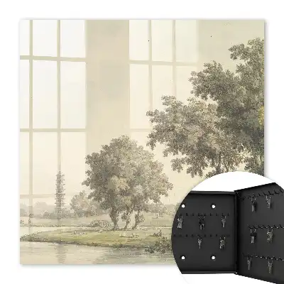 Park met een pagode en bomen
