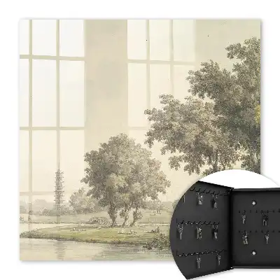 Park met een pagode en bomen