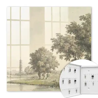 Park met een pagode en bomen