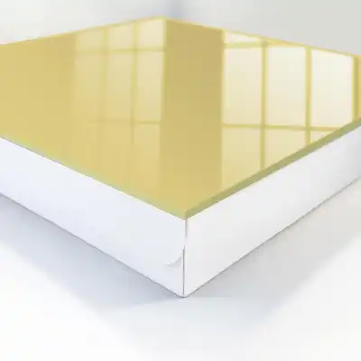 Minimalistisch design in pastelgeel