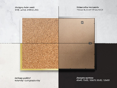 Prikbord zwarte lijst 50x50