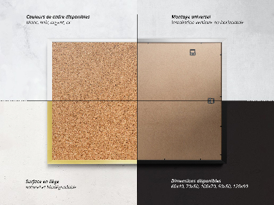 Kurkbord in een zwarte lijst 60x40