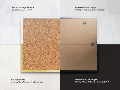 Prikbord zwarte lijst 70x50