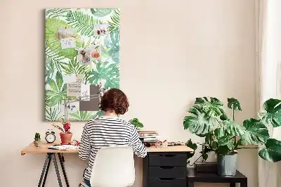 Prikbord Aquarel van bosbladeren
