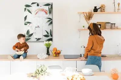 Prikbord van kurk Groene bladversiering
