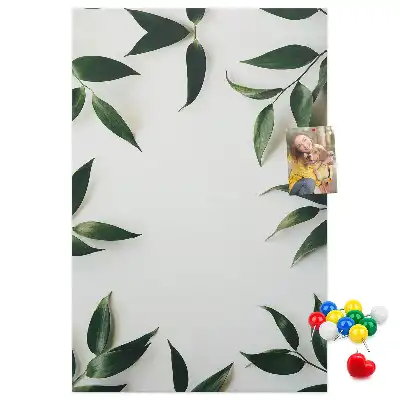 Prikbord van kurk Groene bladversiering