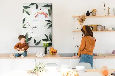 Prikbord van kurk Groene bladversiering