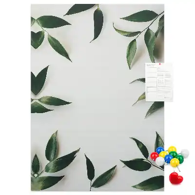 Prikbord van kurk Groene bladversiering