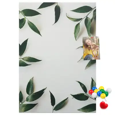 Prikbord van kurk Groene bladversiering