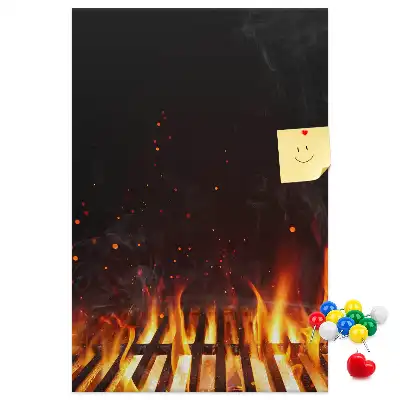 Kurken prikbord Grillvlammen