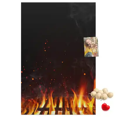 Prikbord van kurk Grillvlammen