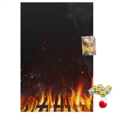 Prikbord van kurk Grillvlammen