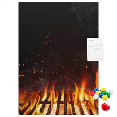 Prikbord van kurk Grillvlammen