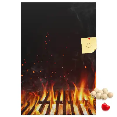 Prikbord van kurk Grillvlammen