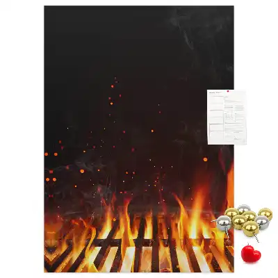 Prikbord van kurk Grillvlammen