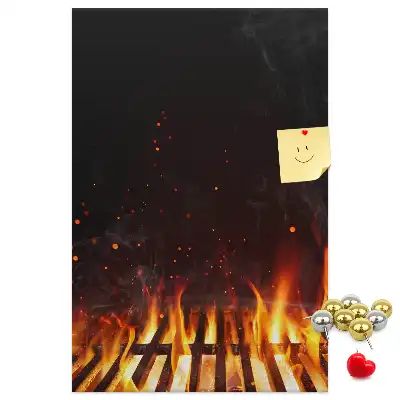 Prikbord van kurk Grillvlammen