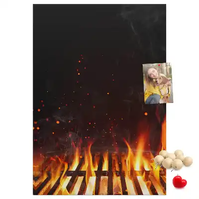 Prikbord van kurk Grillvlammen
