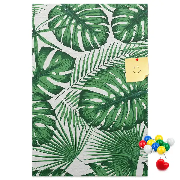 Prikbord van kurk Groene monstera bladeren