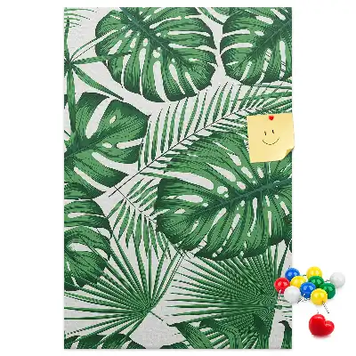 Prikbord van kurk Groene monstera bladeren