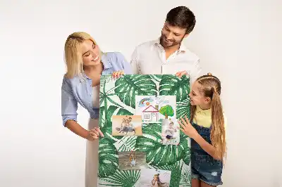 Prikbord van kurk Groene monstera bladeren