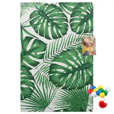 Prikbord van kurk Groene monstera bladeren