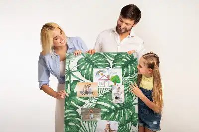 Prikbord van kurk Groene monstera bladeren