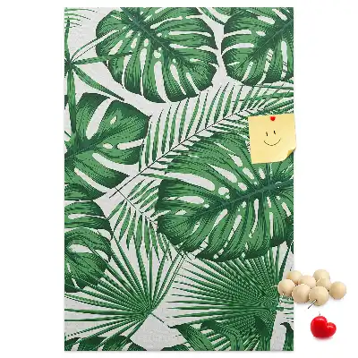 Prikbord van kurk Groene monstera bladeren