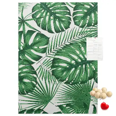 Prikbord van kurk Groene monstera bladeren