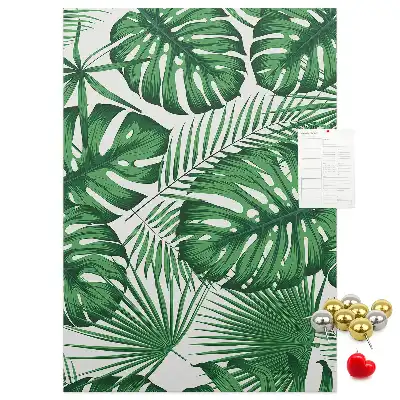 Prikbord van kurk Groene monstera bladeren