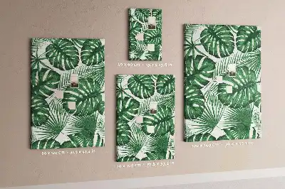 Prikbord van kurk Groene monstera bladeren