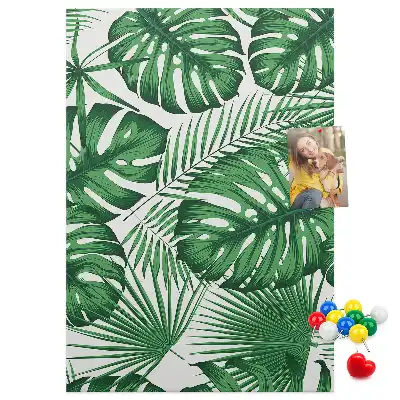 Prikbord van kurk Groene monstera bladeren