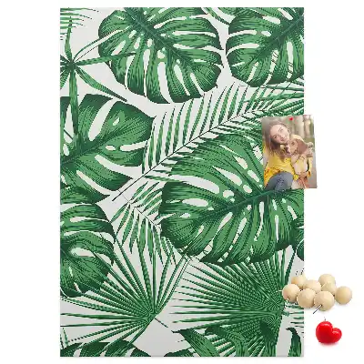 Prikbord van kurk Groene monstera bladeren