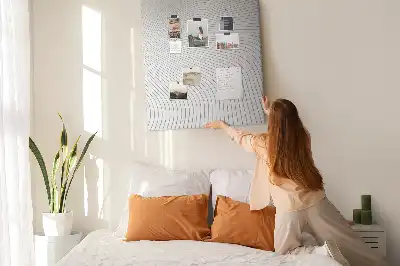 Prikbord van kurk Lijnen in grijs