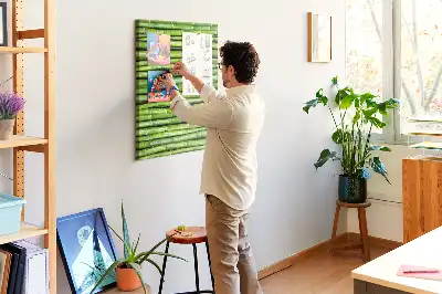Prikbord van kurk Bamboe wandmat
