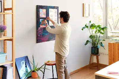 Prikbord van kurk Exotische plantenbladeren