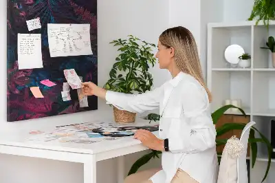 Prikbord van kurk Exotische plantenbladeren