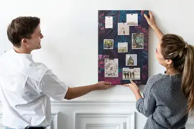 Prikbord van kurk Exotische plantenbladeren