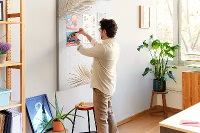Prikbord van kurk Bladeren in goud