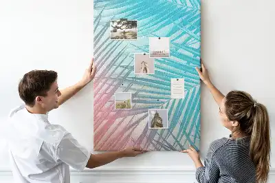 Prikbord van kurk Palmbladeren
