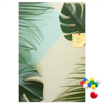 Prikbord met tropische monstera print