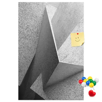 Kurken prikbord met abstracte geometrie
