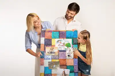 Prikbord Kleurrijke houten blokken