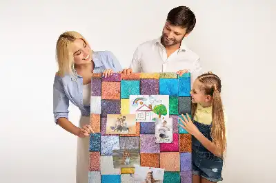 Prikbord Kleurrijke houten blokken