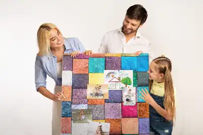 Prikbord Kleurrijke houten blokken