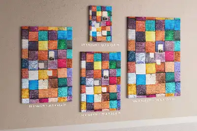Prikbord Kleurrijke houten blokken