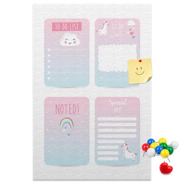Prikbord van kurk Eenhoorn planner