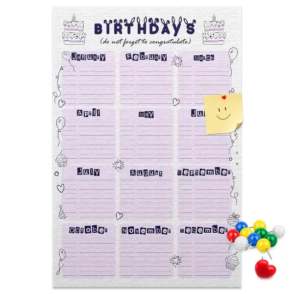 Prikbord Verjaardagsfeestplanner