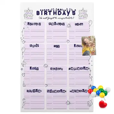 Prikbord Verjaardagsfeestplanner